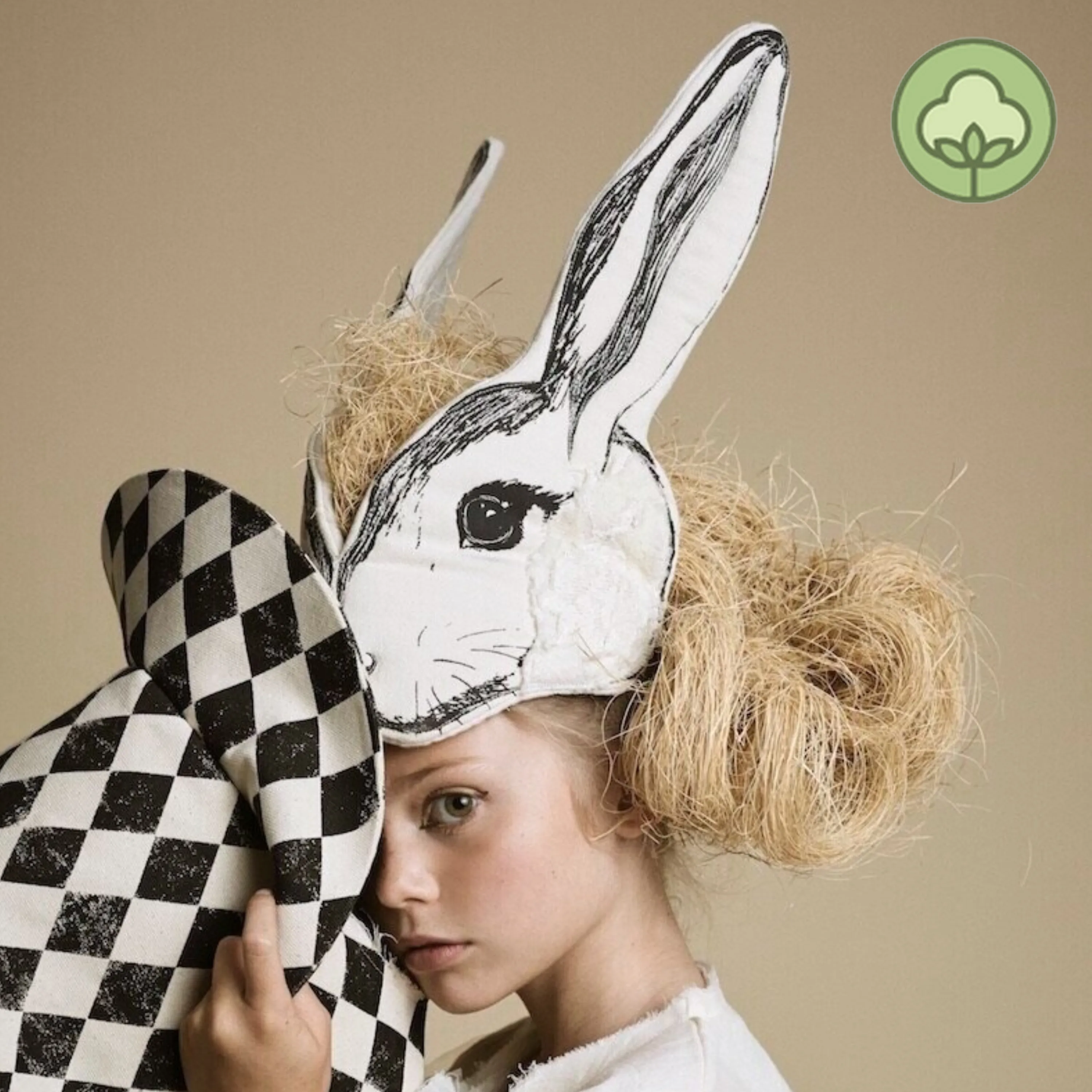 Animalesque Monochrome Rabbit Headdress