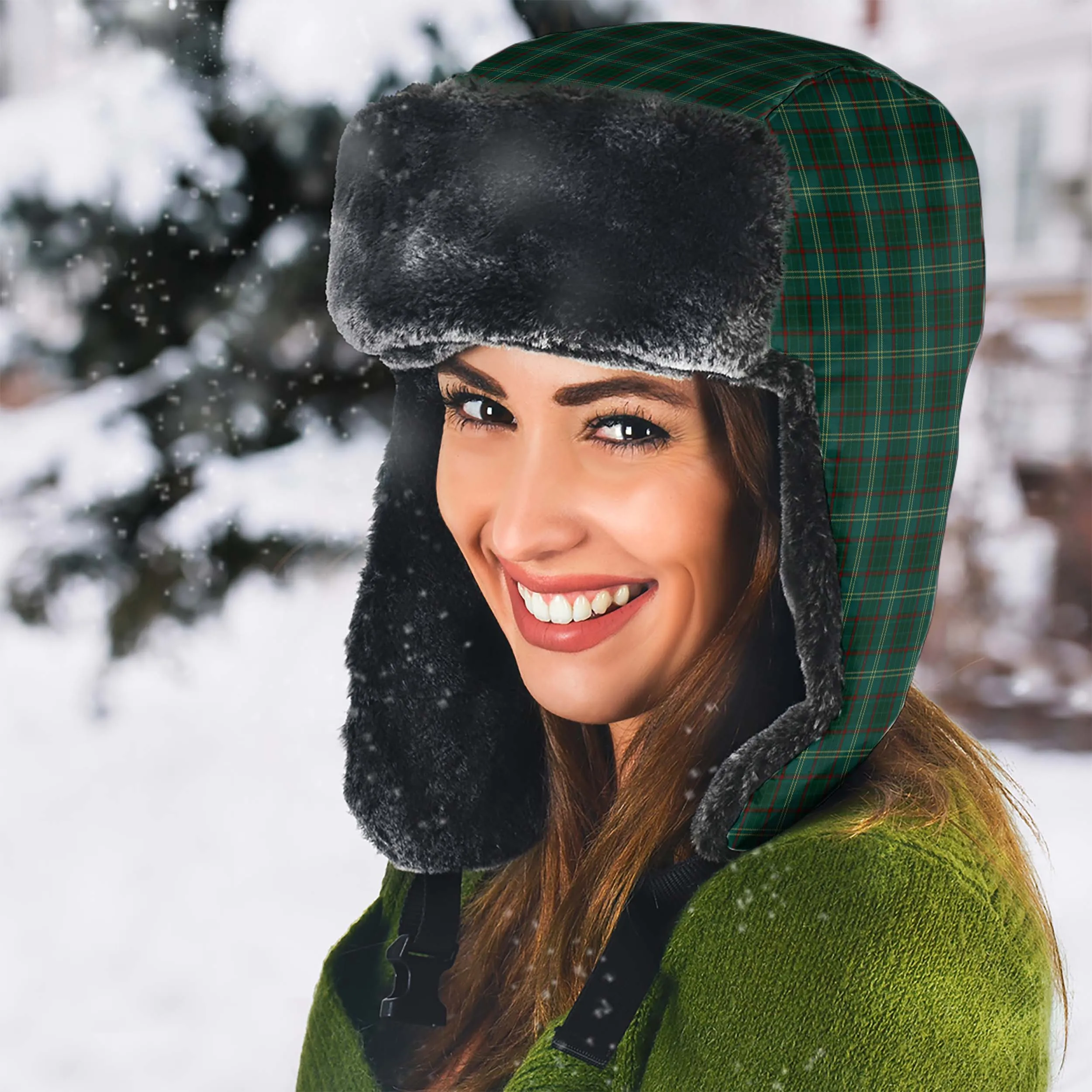 Armagh County Ireland Tartan Winter Trapper Hat