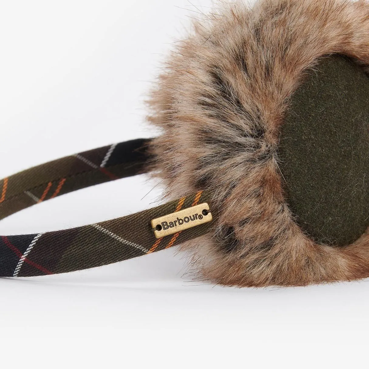 Barbour Barrhill Faux-Fur Ear Muffs in Classic Tartan