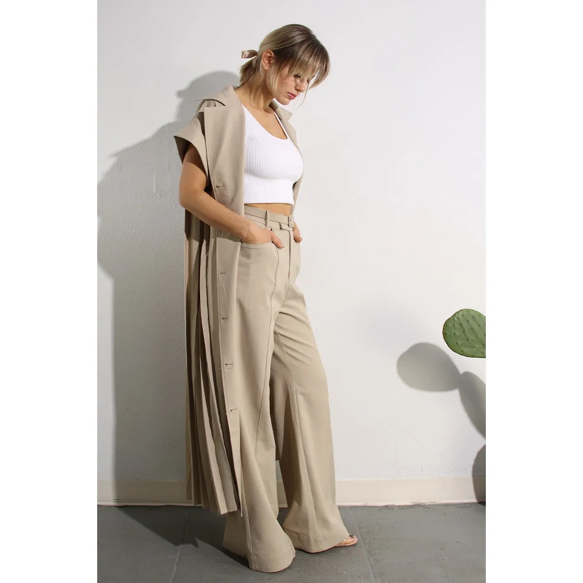 Come-Pleat Me Trench Coat