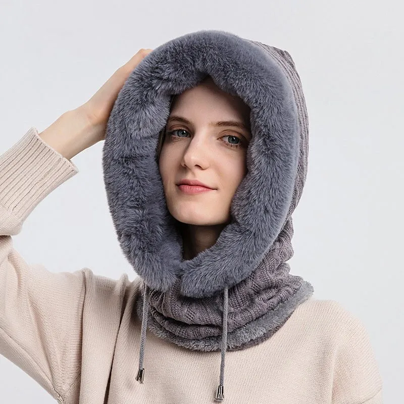 LovelyRLovely Women's Winter Thick Plush Hat With Scarf