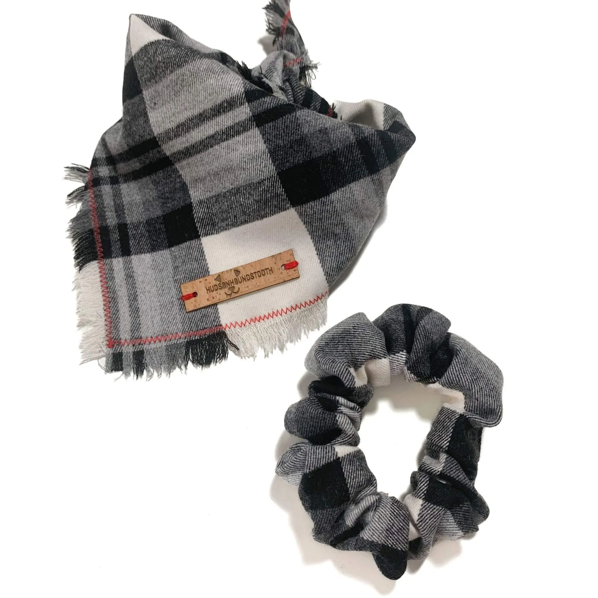 Monochrome Elegance Flannel Matching Scrunchie