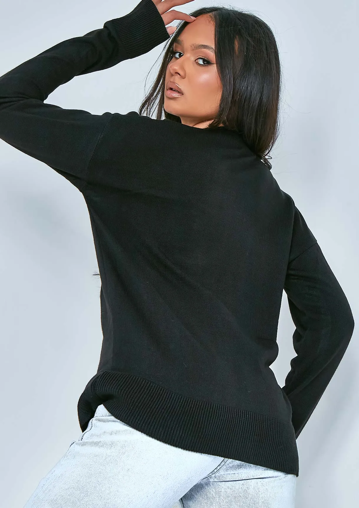 Noella Black 1990 Varsity Print Knitted Cardigan